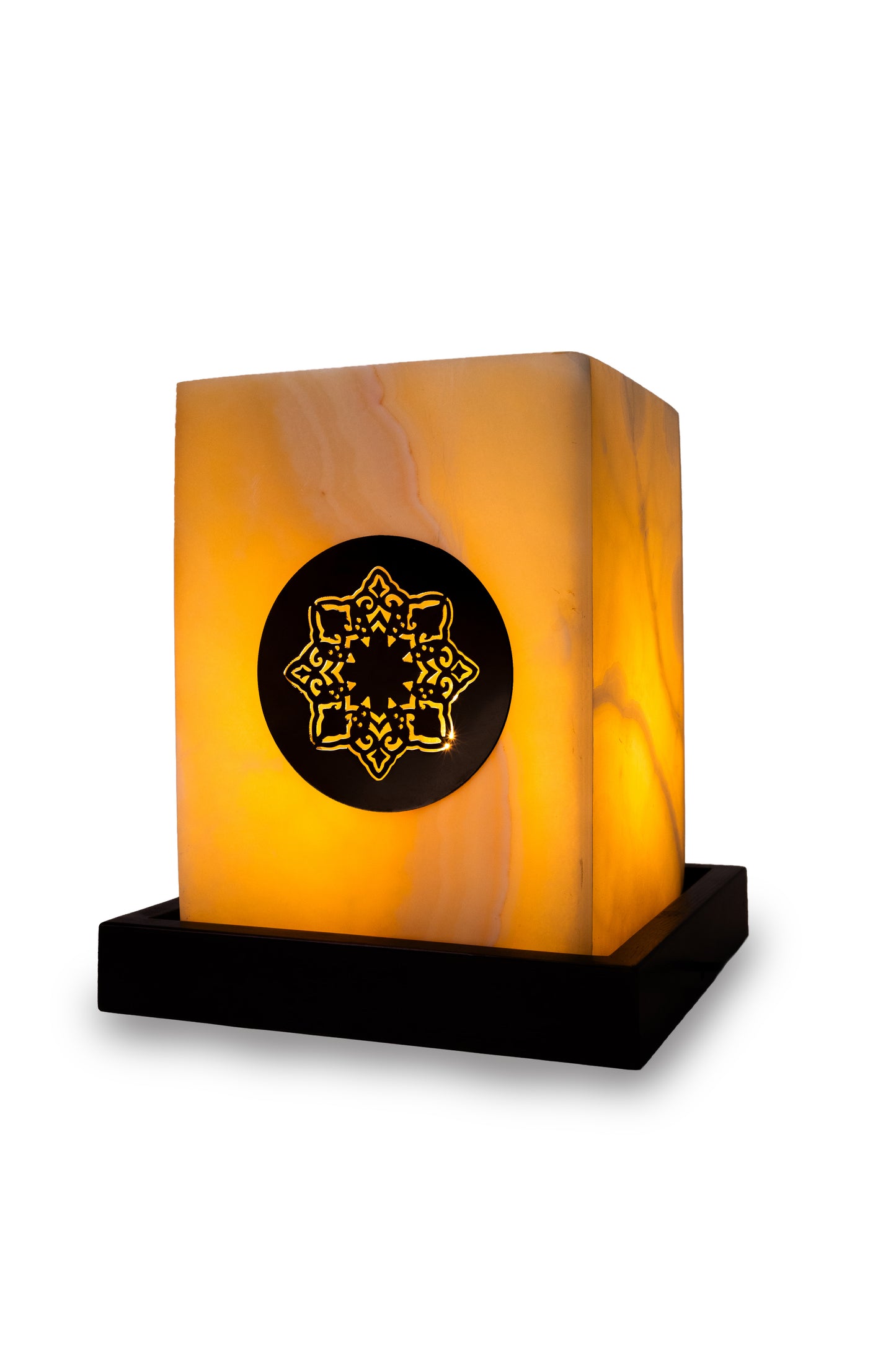Geometric Star Medium Alabaster Electric Lamp