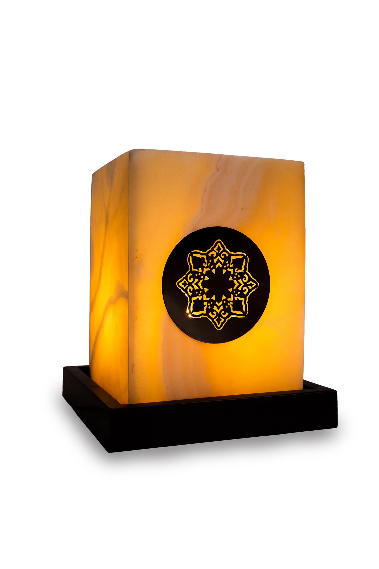 Geometric Star Medium Alabaster Electric Lamp