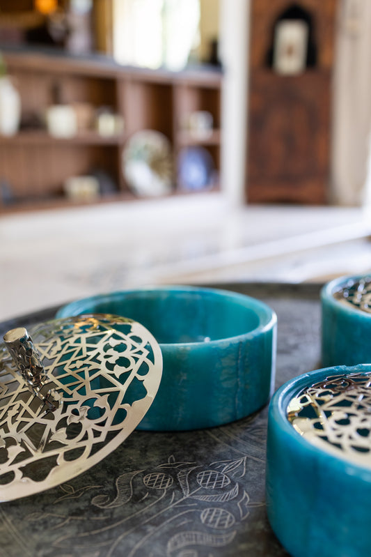 Alabaster Geometric Jar