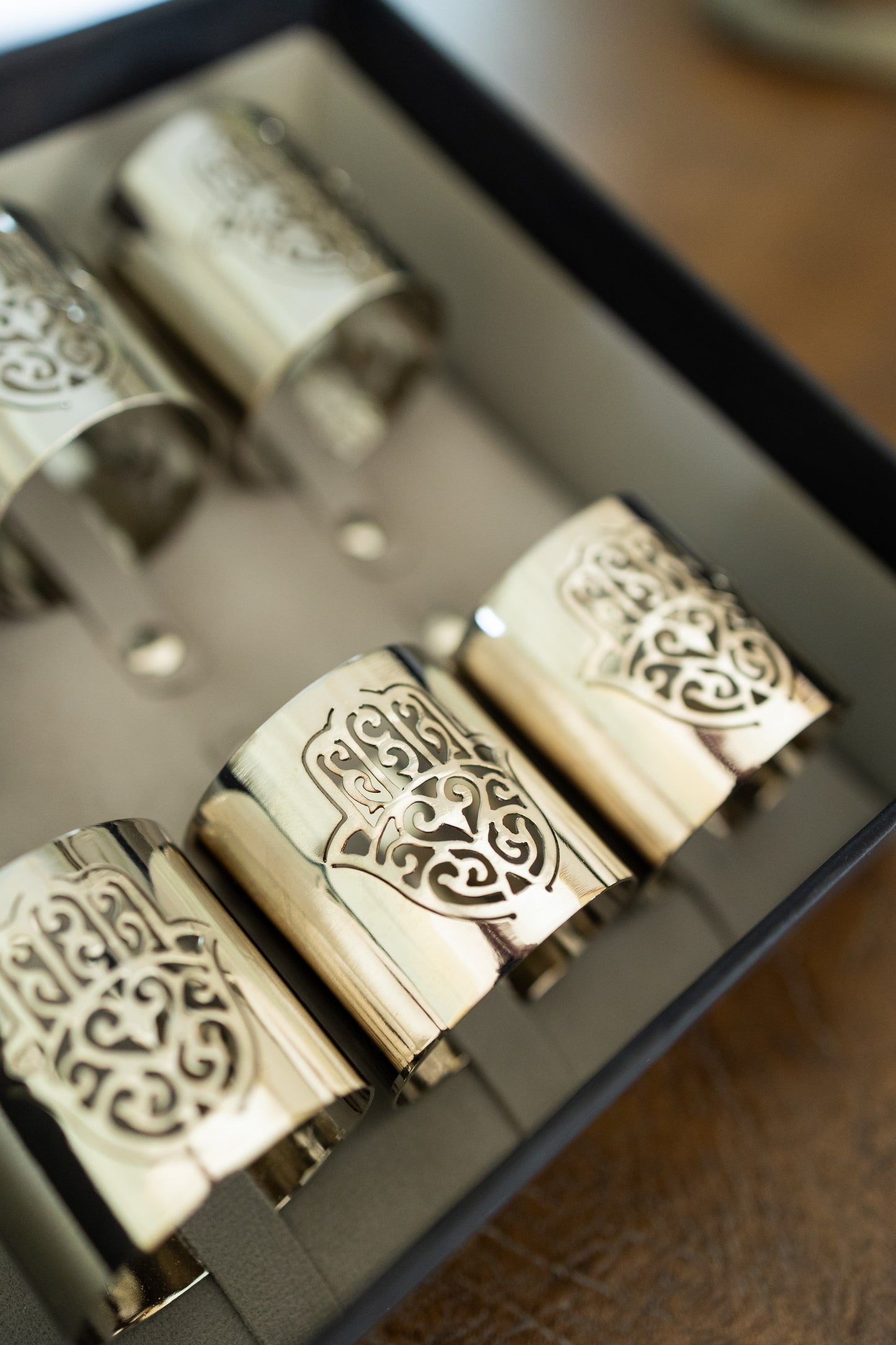 Kaff Engraved Napkin Rings Set