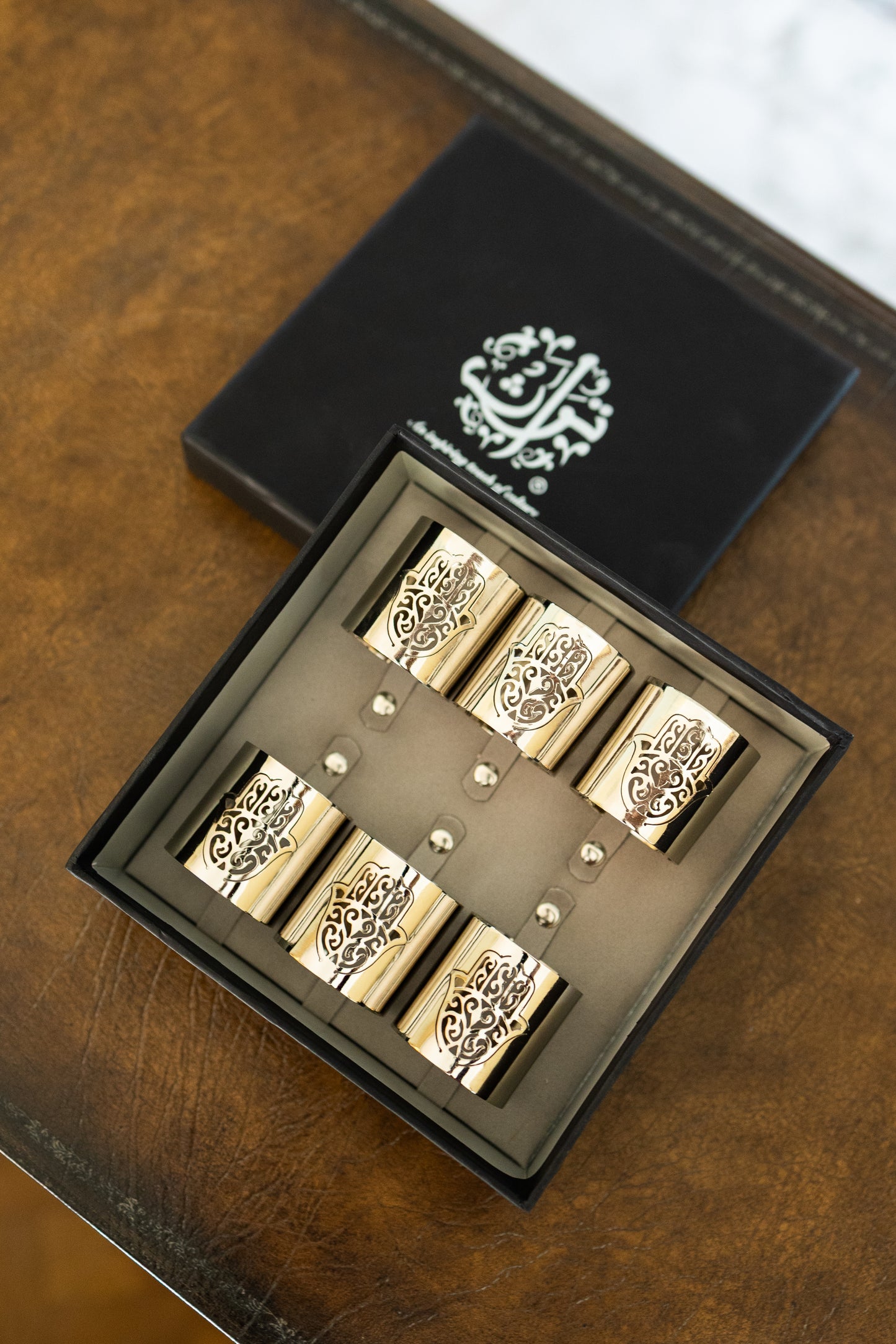 Kaff Engraved Napkin Rings Set